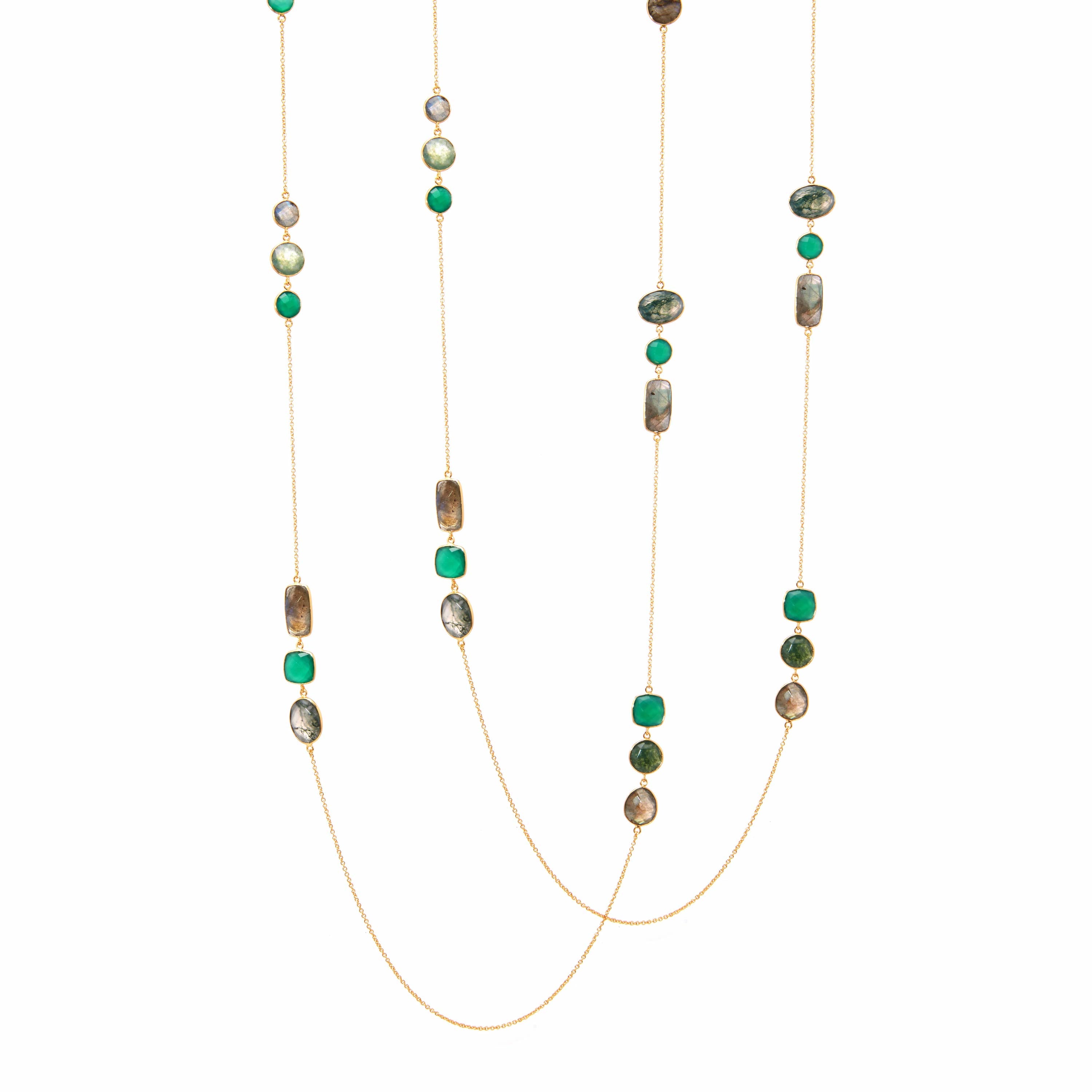 Handcrafted gemstone necklace with contemporary statement style