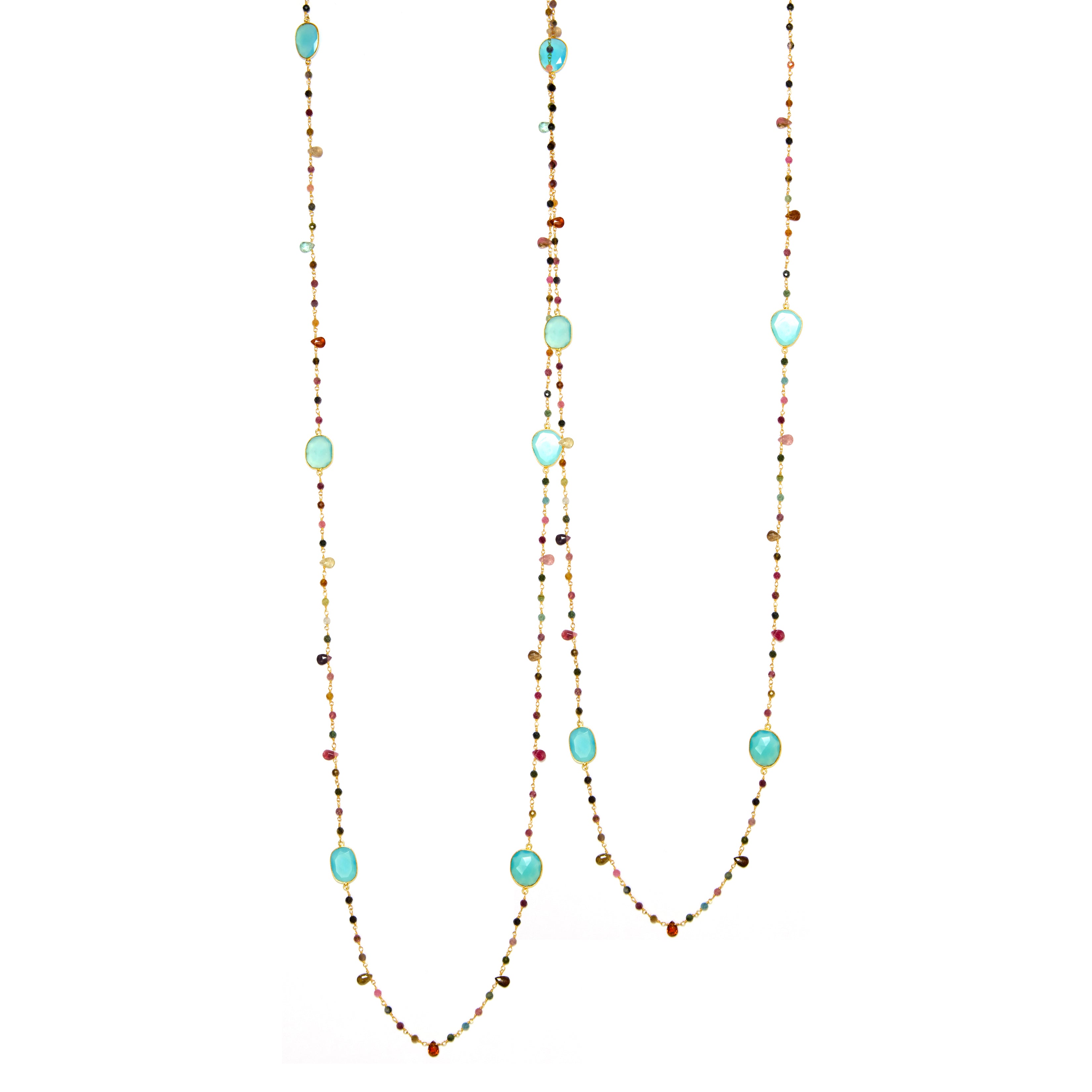 Uber Rani luxury gemstone necklace with bold silhouette