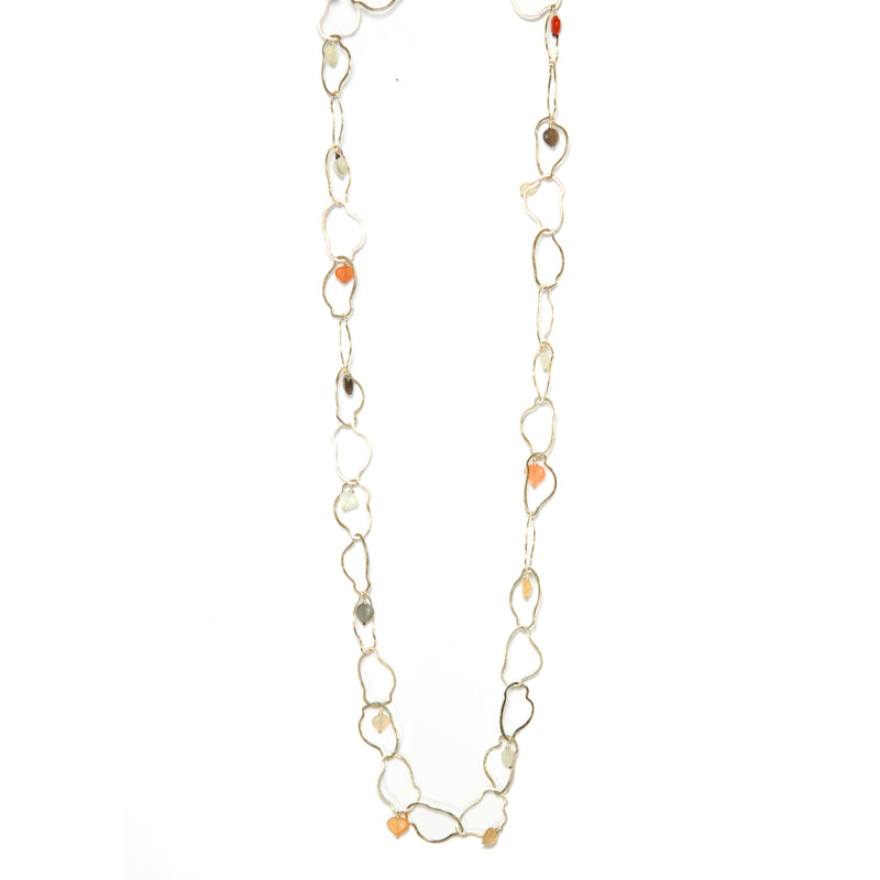 Necklace - Free Form Link & Moonstone