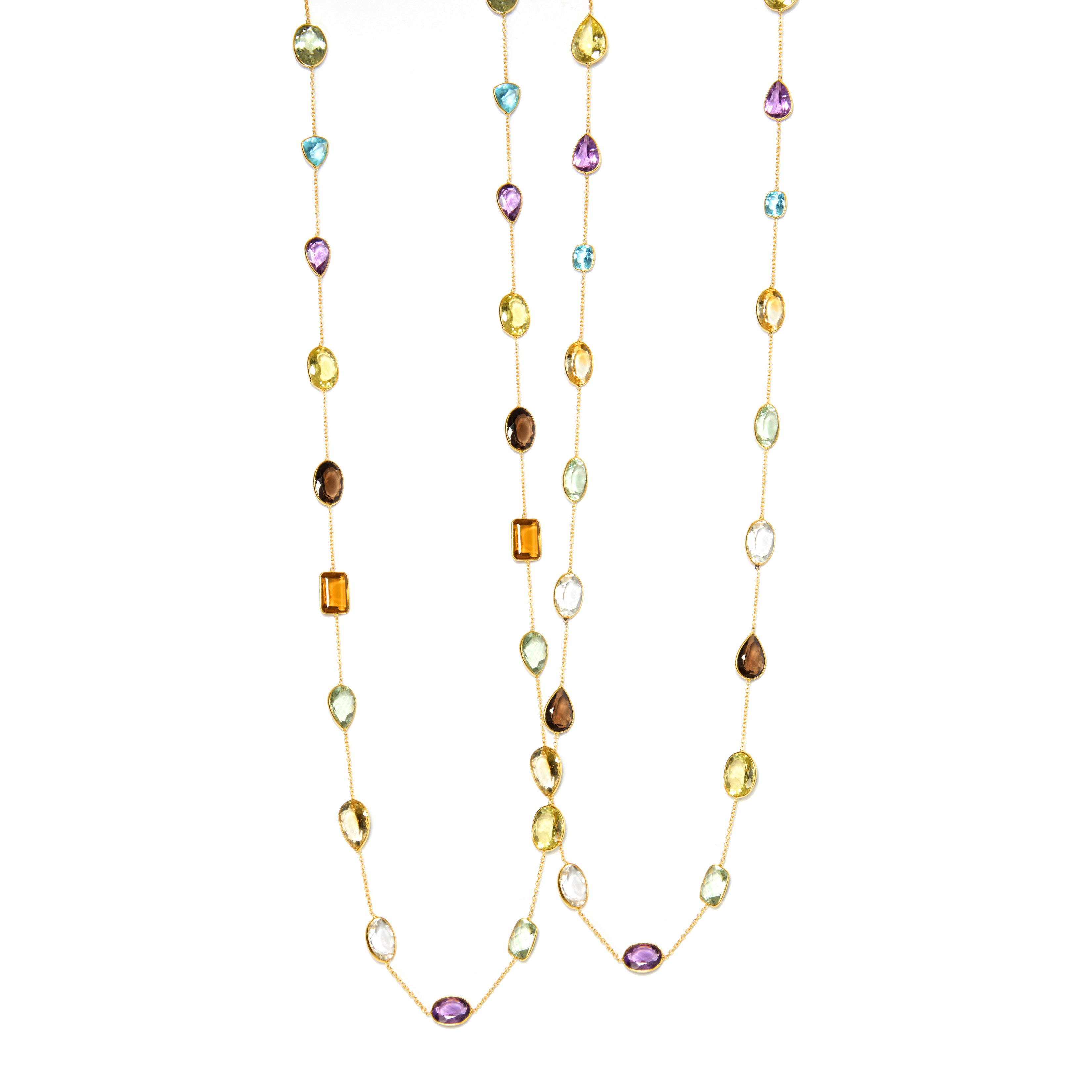 Multi Gemstone Station Necklace