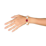 Bangle - Ruby and Baroque Pearl