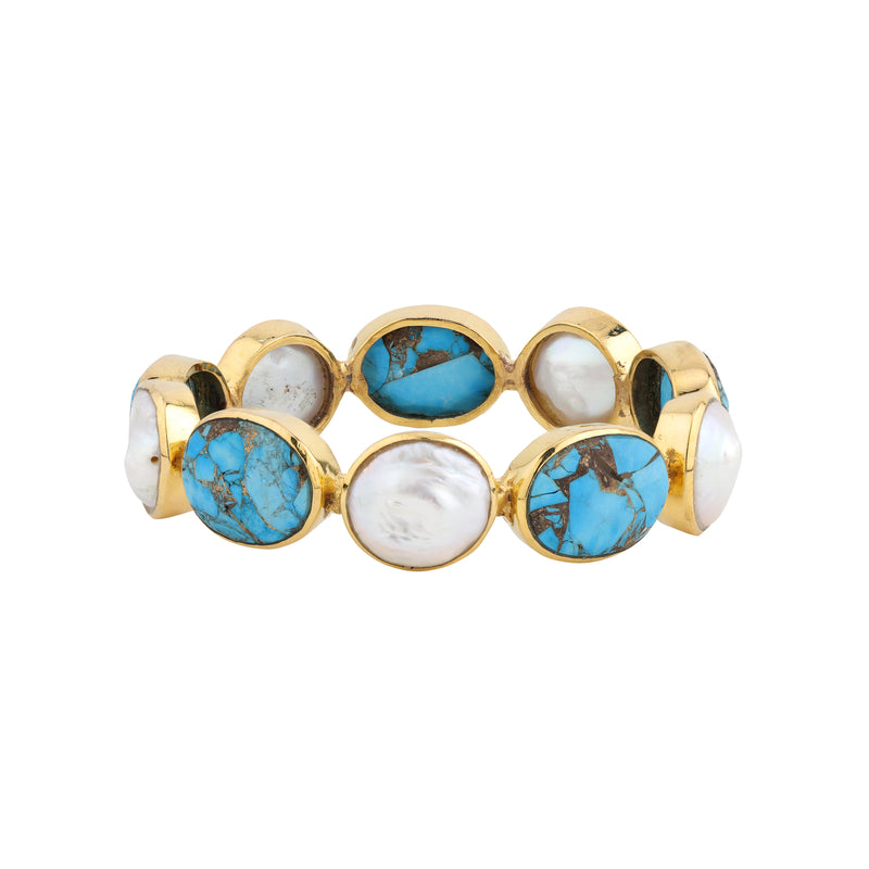 Bangle - Turquoise and Baroque Pearl