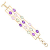 Bracelet - 4 line - Amethyst, Prasiolite & Rose Quartz