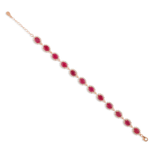 Bracelet - Ruby & White Topaz Bracelet