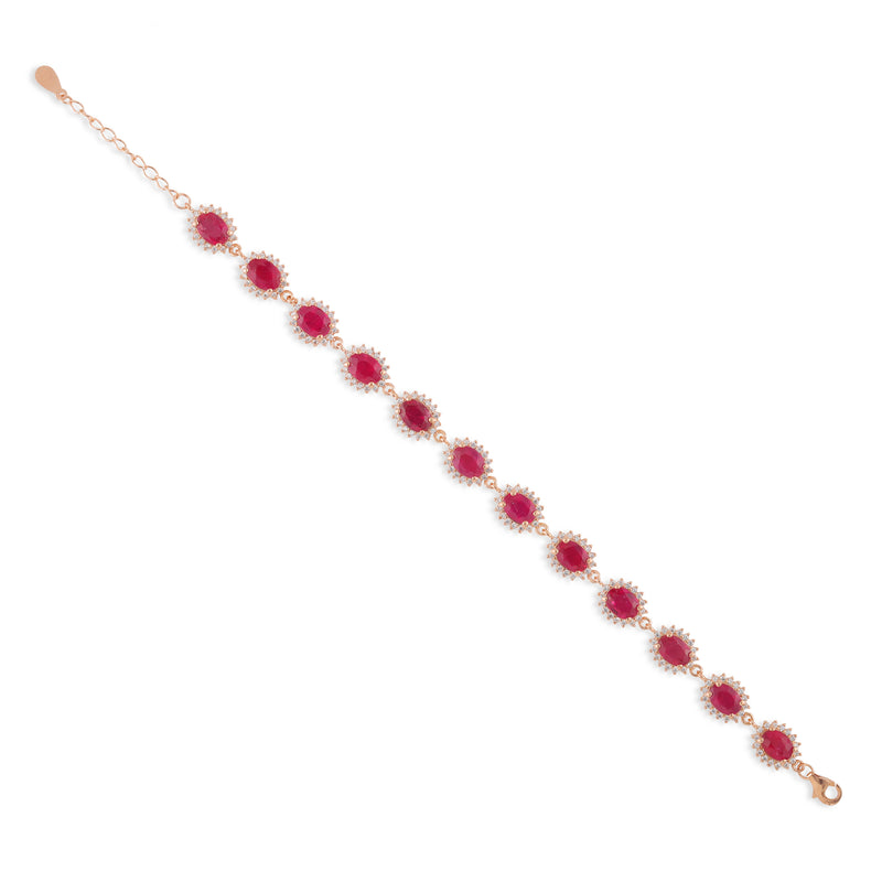 Bracelet - Ruby & White Topaz Bracelet