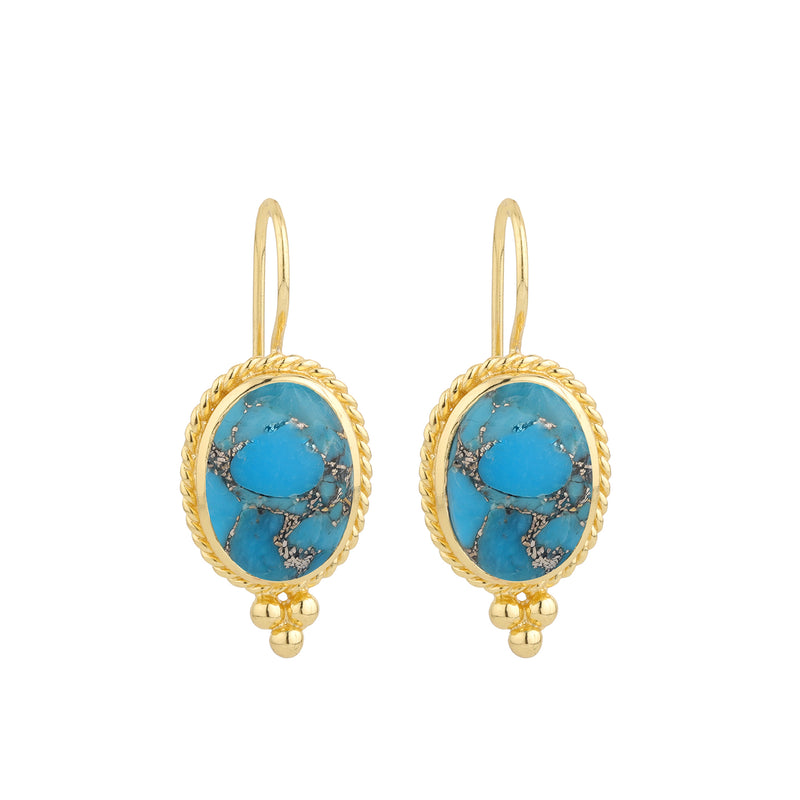 Earrings - Alia in Copper Turquoise