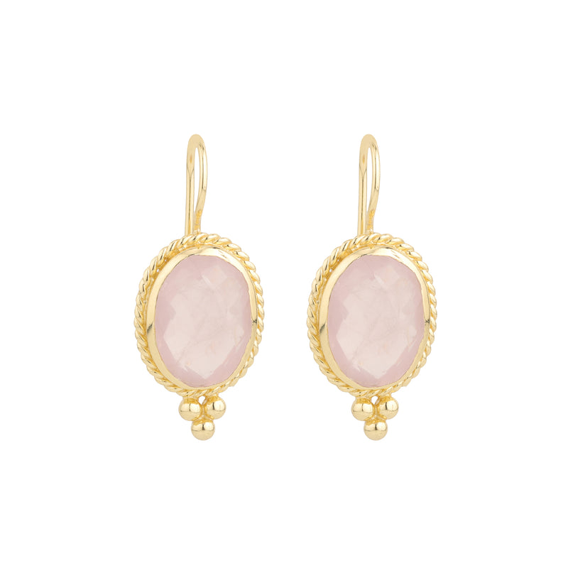 Earrings - Alia in Rose Quartz