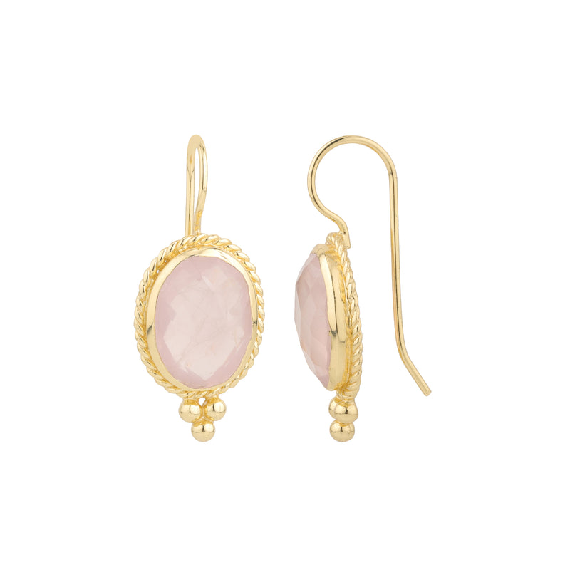 Earrings - Alia in Rose Quartz