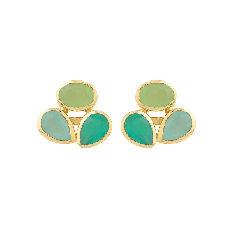 Earrings - Cluster in Greens