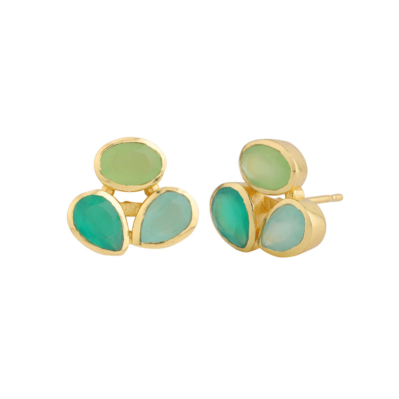 Earrings - Cluster in Greens