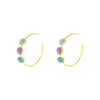 Earrings - Aquamarine, Amethyst & Turquoise