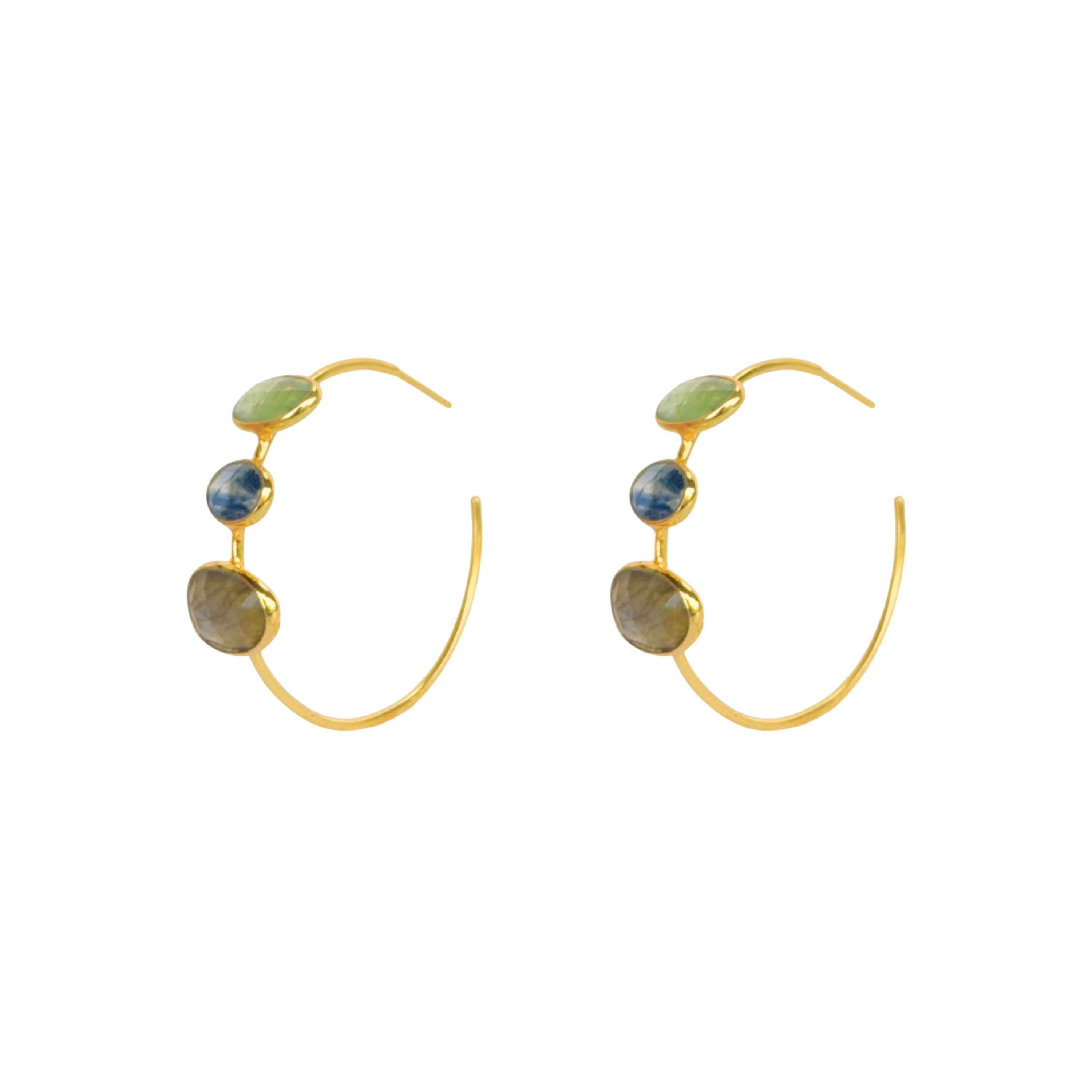 Designer gemstone earrings with artistic handcrafted detailing