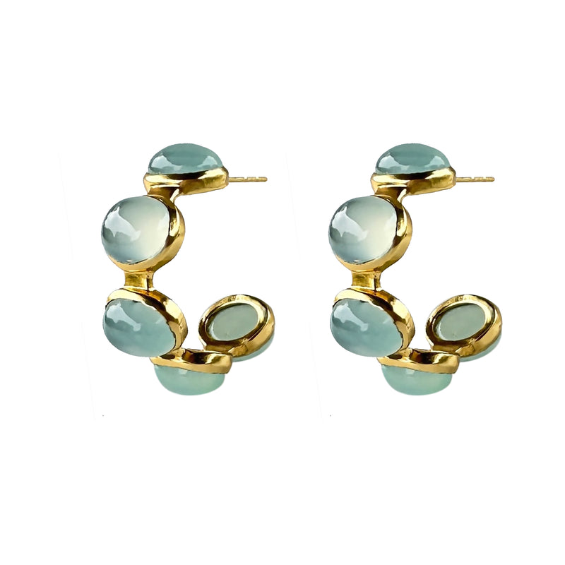 Earrings - Bubble Hoop in Aqua Chalcedony