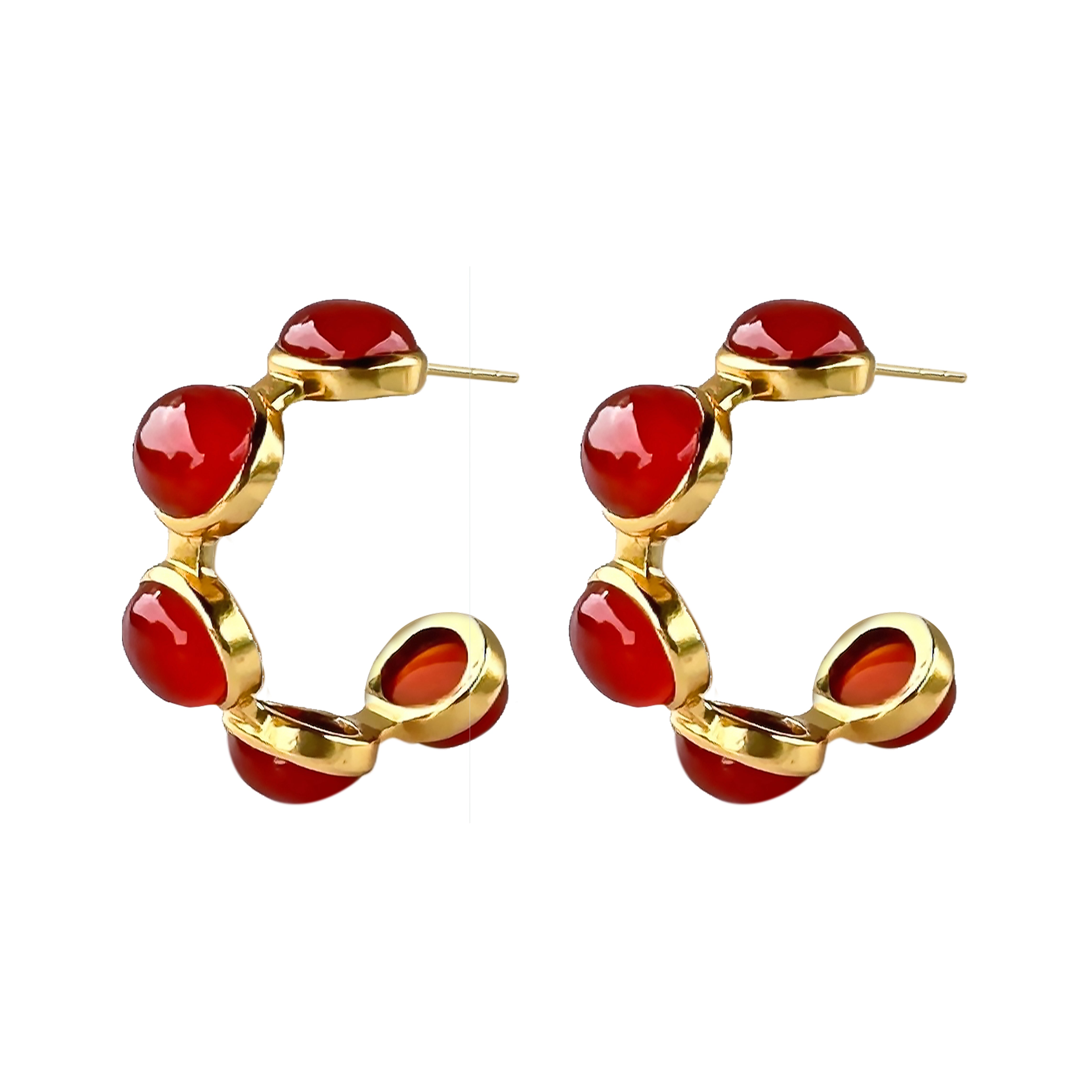 Handcrafted gemstone earrings with modern artistic design
