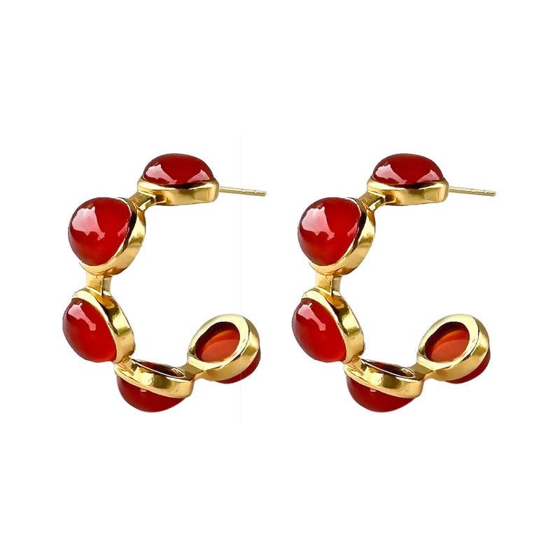 Earrings - Bubble Hoop in Carnelian