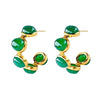 Earrings - Bubble Hoop in Green Onyx