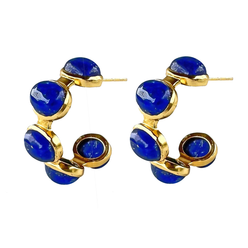 Earrings - Bubble Hoop in Lapis Lazuli