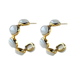 Earrings - Bubble Hoop in Moonstone