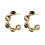 Earrings - Bubble Hoop in Smoky Quartz