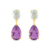 Earrings - Isolde - Blue Topaz  & Amethyst