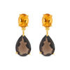 Earrings - Isolde - Citrine & Smoky Quartz