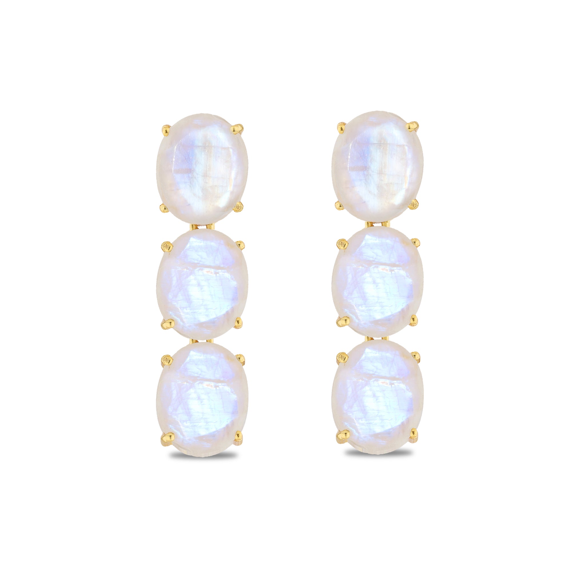 Moonstone drop earrings in gold setting – Shop Lustre