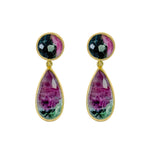 Earrings - Ruby in Ziosite Double Drops