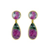 Earrings - Ruby in Ziosite Double Drops