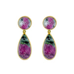 Earrings - Ruby in Ziosite Double Drops