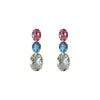 Earrings - Pink Topaz, Blue Topaz & Clear Crystal Quartz Trio