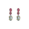 Earrings - Pink Topaz & Clear Crystal Quartz Trio