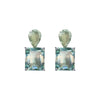 Earrings - Prasiolite & Aquamarine Double Drops
