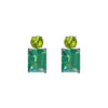 Earrings - Peridot Quartz & Green Quartz Double Drops