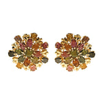 Earrings - Tourmaline Flower Cluster