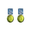 Earrings - Blue Topaz & Peridot Cabochon