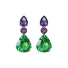 Earrings - Amethyst & Green Quartz Trio