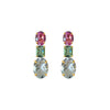 Earrings - Pink Topaz, Indicolite Quartz & Clear Crystal Quartz Trio