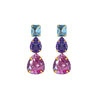 Earrings - Blue Topaz, Amethyst & Pink Topaz Trio