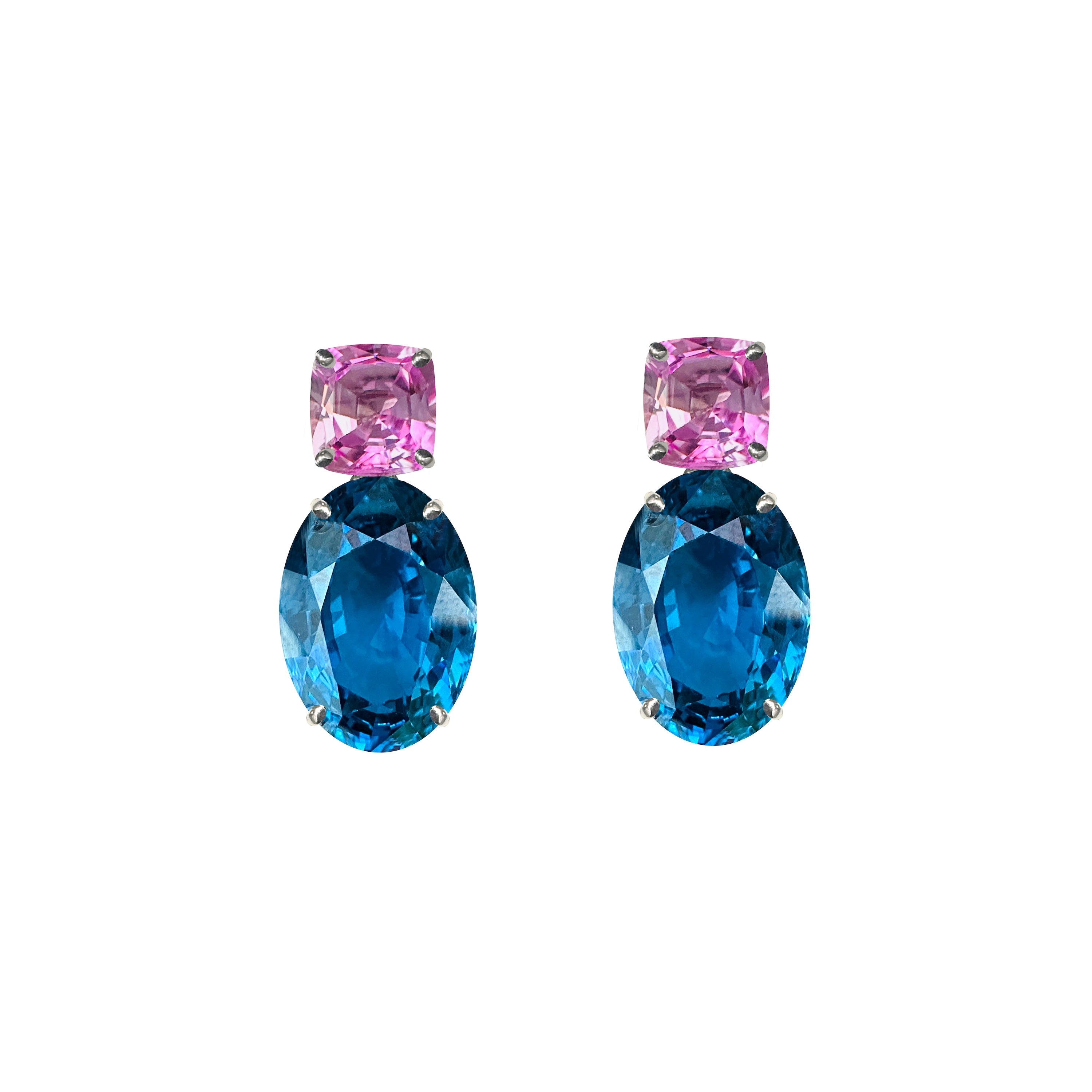 Pink Topaz & Blue Zircon Duo