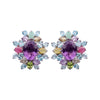 Earrings - Amethyst and Multi Gem Flower