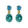 Earrings - Blue Topaz, Citrine & Indicolite Quartz Trio