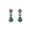Earrings - Pink Topaz & Blue Topaz Trio