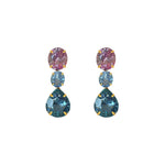 Earrings - Pink Topaz & Blue Topaz Trio