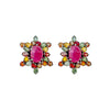 Earrings - Ruby & Multi Sapphires