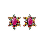 Earrings - Ruby & Multi Sapphires