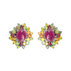 Earrings - Ruby & Multi Sapphires
