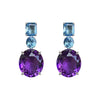 Earrings - Blue Topaz & Amethyst Trio