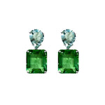 Earrings - Aquamarine & Green Quartz