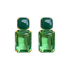 Earrings - Green Onyx & Green Quartz Double Drops