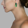 Earrings - Green Onyx & Green Quartz Double Drops